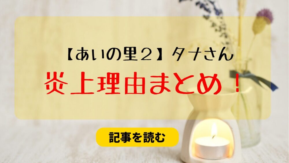 【あいの里２】タナさんの炎上理由６つまとめ！子供＆嫁への仕打ちがひどい